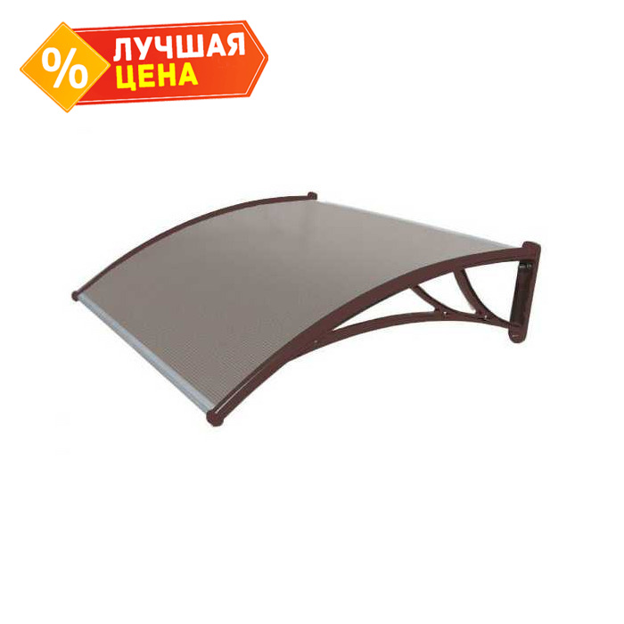 Козырьки Krovent из поликарбоната 1200х930х280 бронзовый (корич.кроншт)