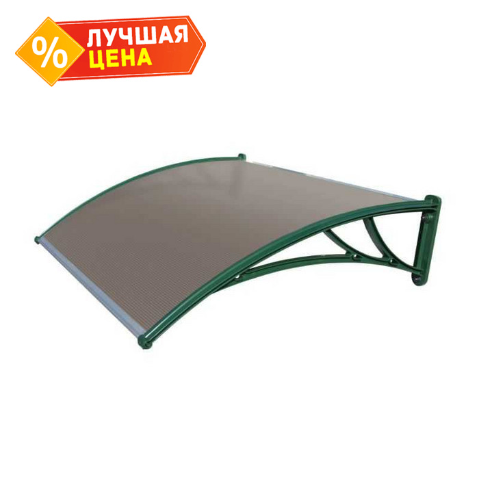 Krovent из поликарбоната 1200х930х280 бронзовый (зел.кроншт)