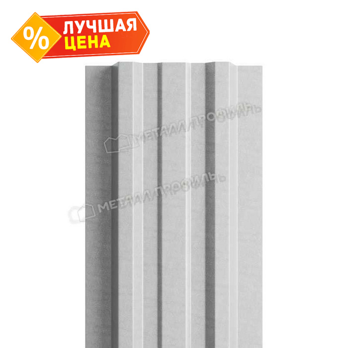 Штакетник Металл Профиль LАNE-T 0,45 Полиэстер RAL9006 Белый алюминий