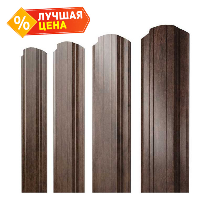 Штакетник Прямоугольный фигурный Grand Line 0,45 Print Elite Antique Wood Antique Wood