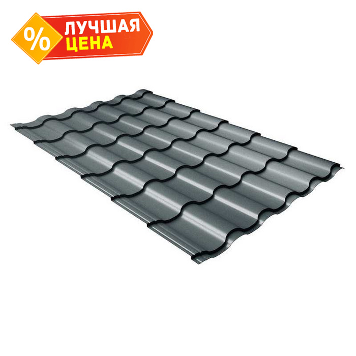 Металлочерепица Grand Line Kredo (Кредо) 0,45 Drap RAL 7016 Антрацитово-серый