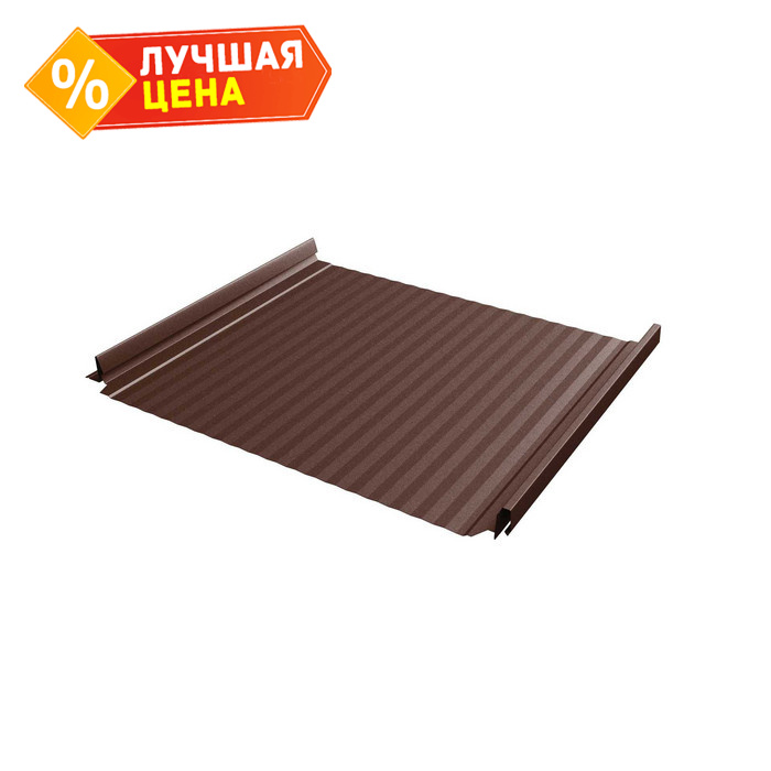 Фальцевая кровля Кликфальц Pro Gofr Grand Line 0,5 PurLite Matt RAL 8017 Шоколад
