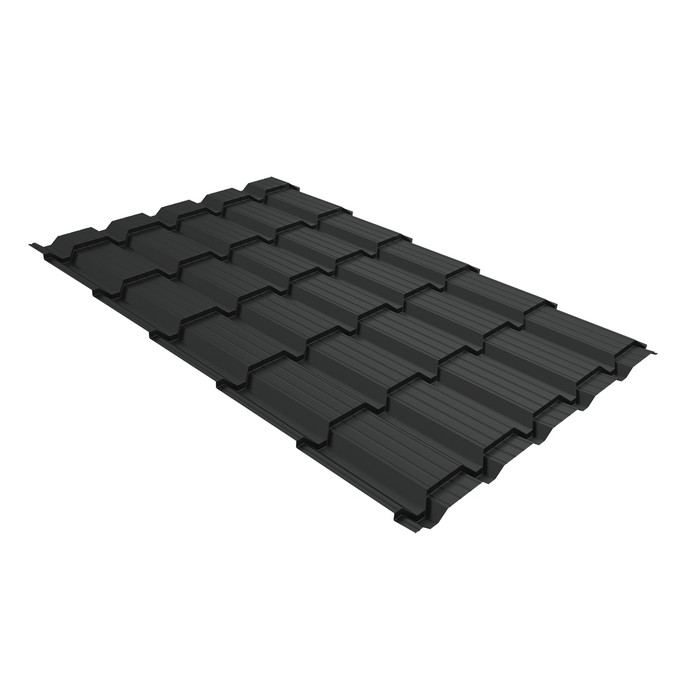 Металлочерепица Grand Line Верховье Quadro profi (Квадро Профи) 0,5 Satin Matt RAL 7016 антрацитово-серый