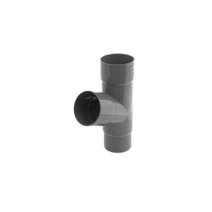 Тройник трубы, пвх, d-90 мм, графит, BRYZA