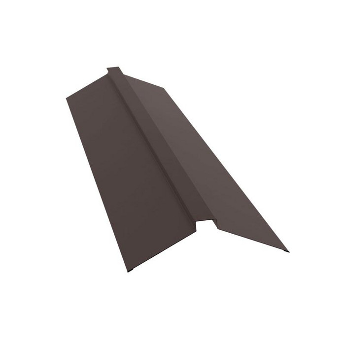 Планка конька плоского 115х30х115 0,45 PE с пленкой NL 805 серо-коричневый гефест