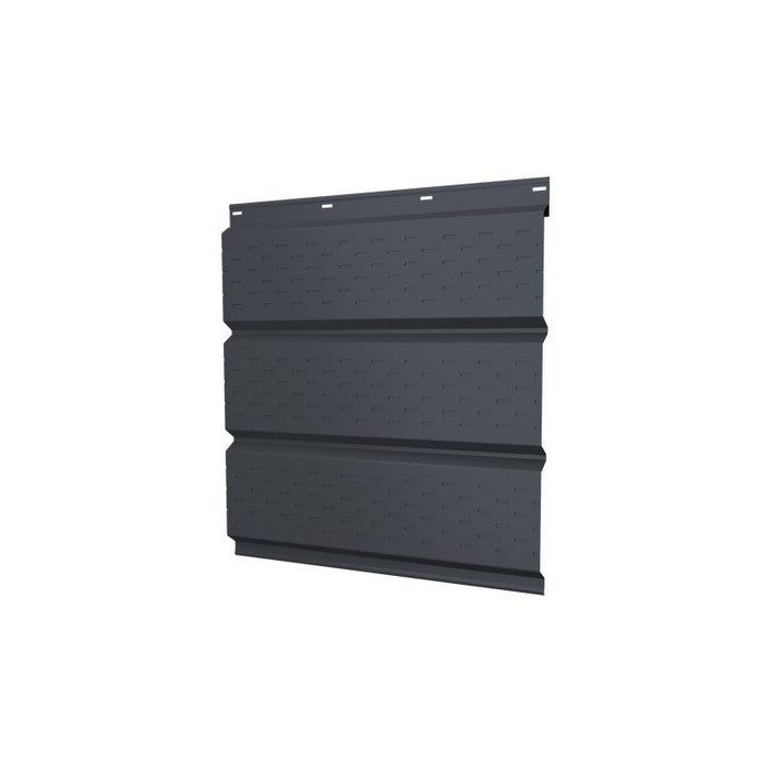 Софит металлический полная перфорация 0,45 PE RAL7024 мокрый асфальт