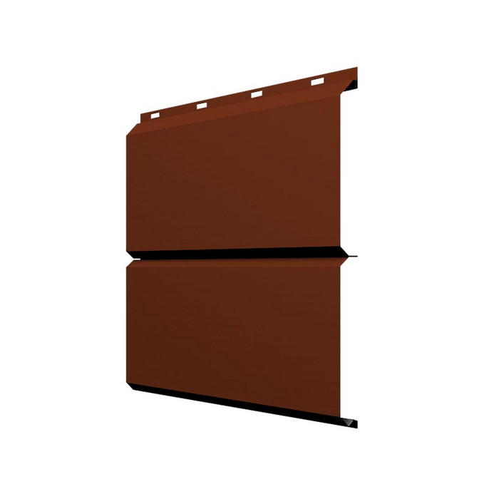 Софит ЭкоБрус без перфорации 0,345 Grand Line 0,45 PE с пленкой RAL3009 оксидно-красный